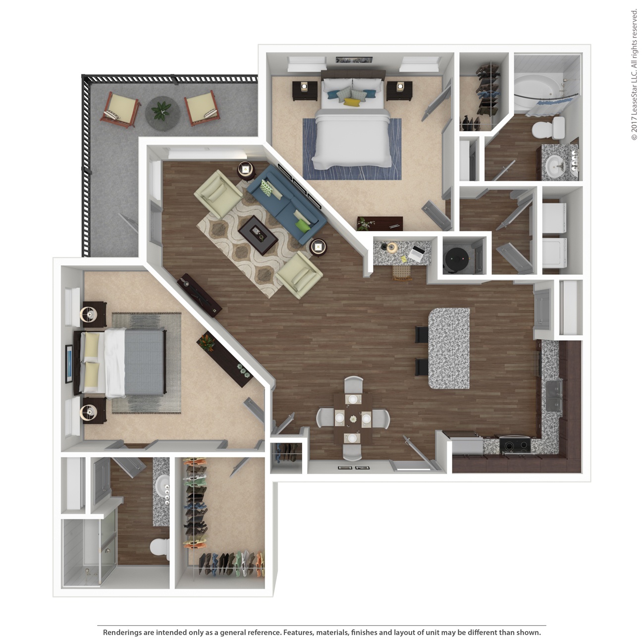 Floor plan layout diagram for 2B